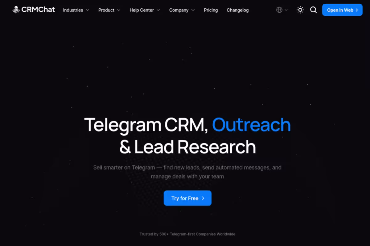 CRMChat homepage screenshot