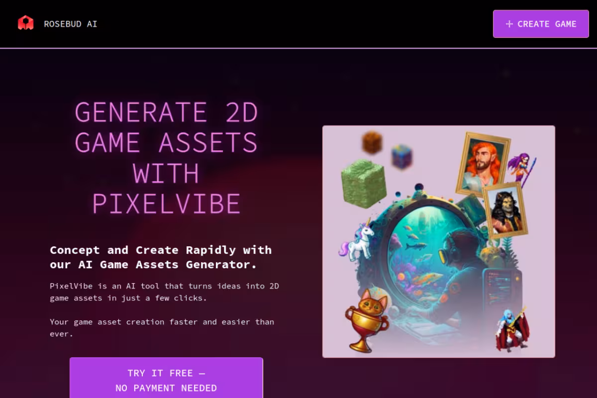 Rosebud AI homepage screenshot