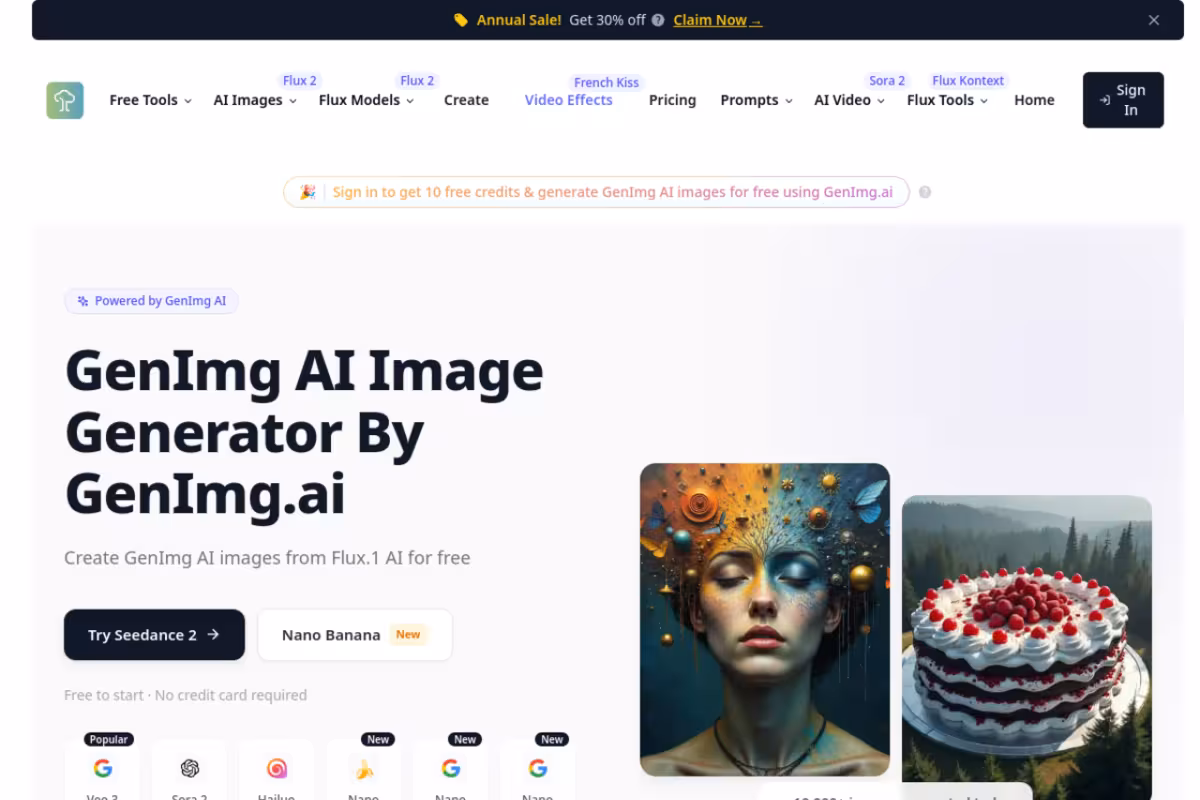 Flux AI homepage screenshot