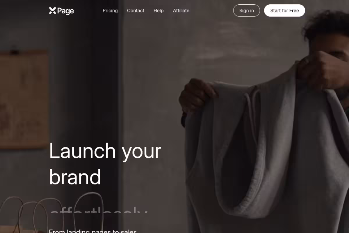 xPage homepage screenshot