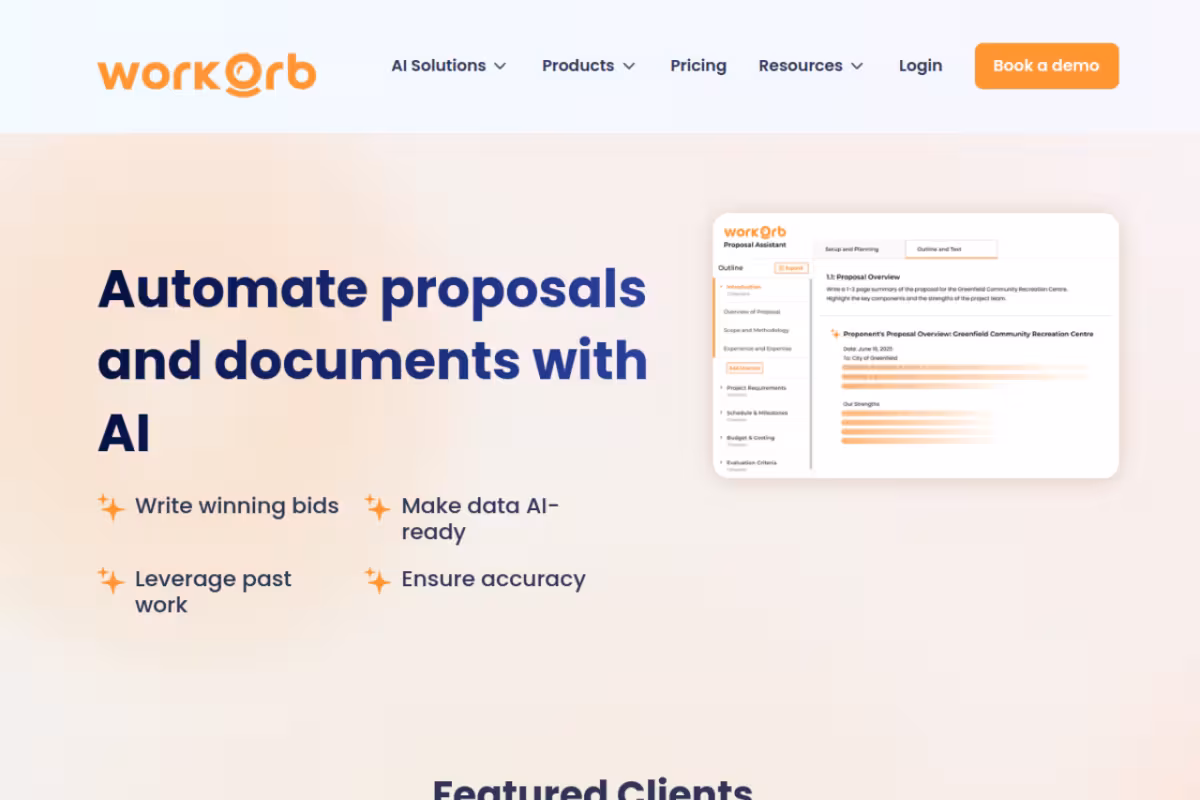 Workorb AI homepage screenshot