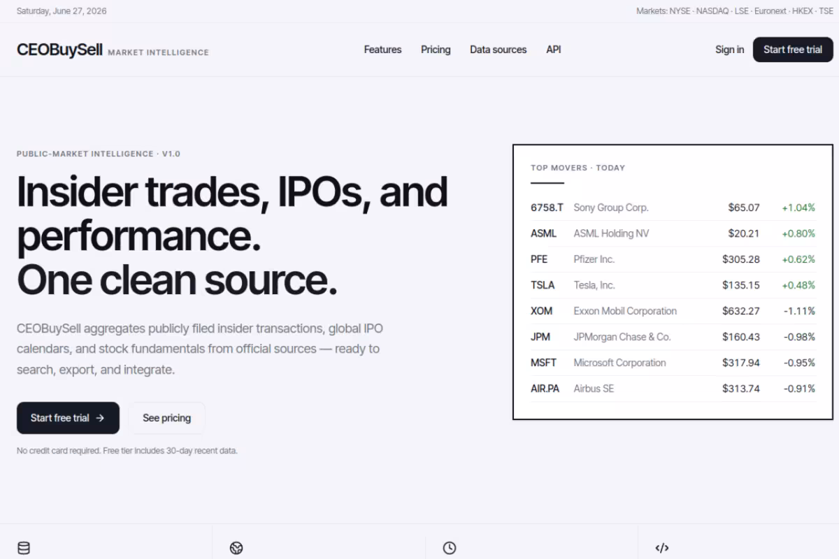 CEOBUYSELL homepage screenshot