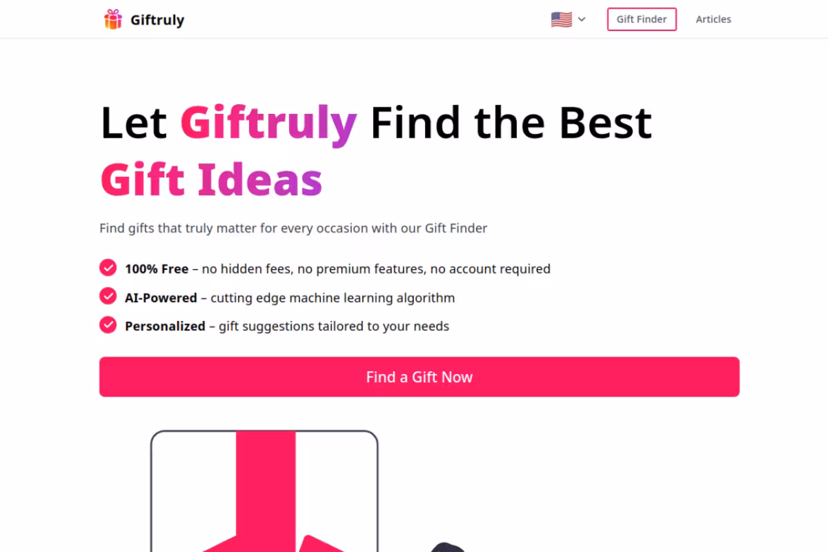 Giftruly homepage screenshot