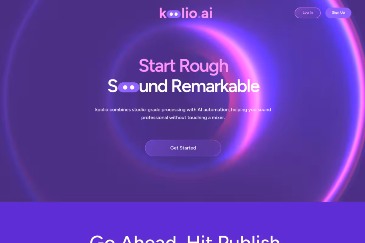 koolio.ai homepage screenshot