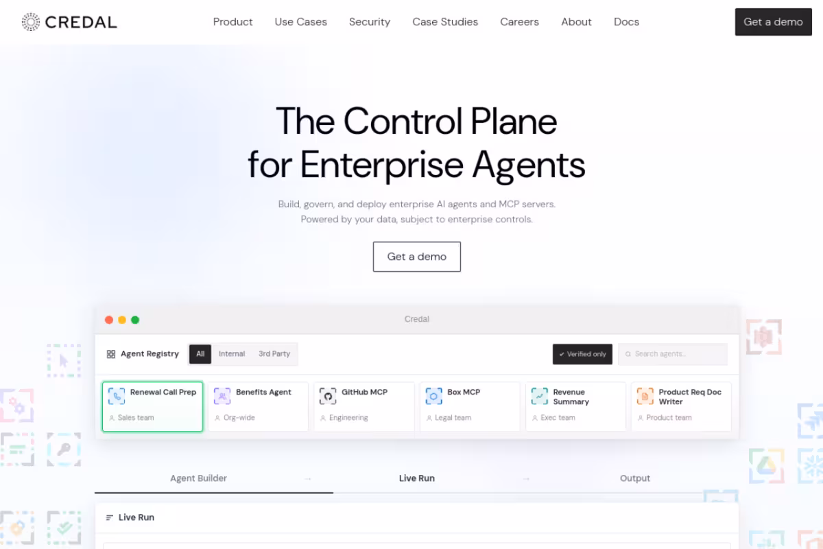 Credal homepage screenshot