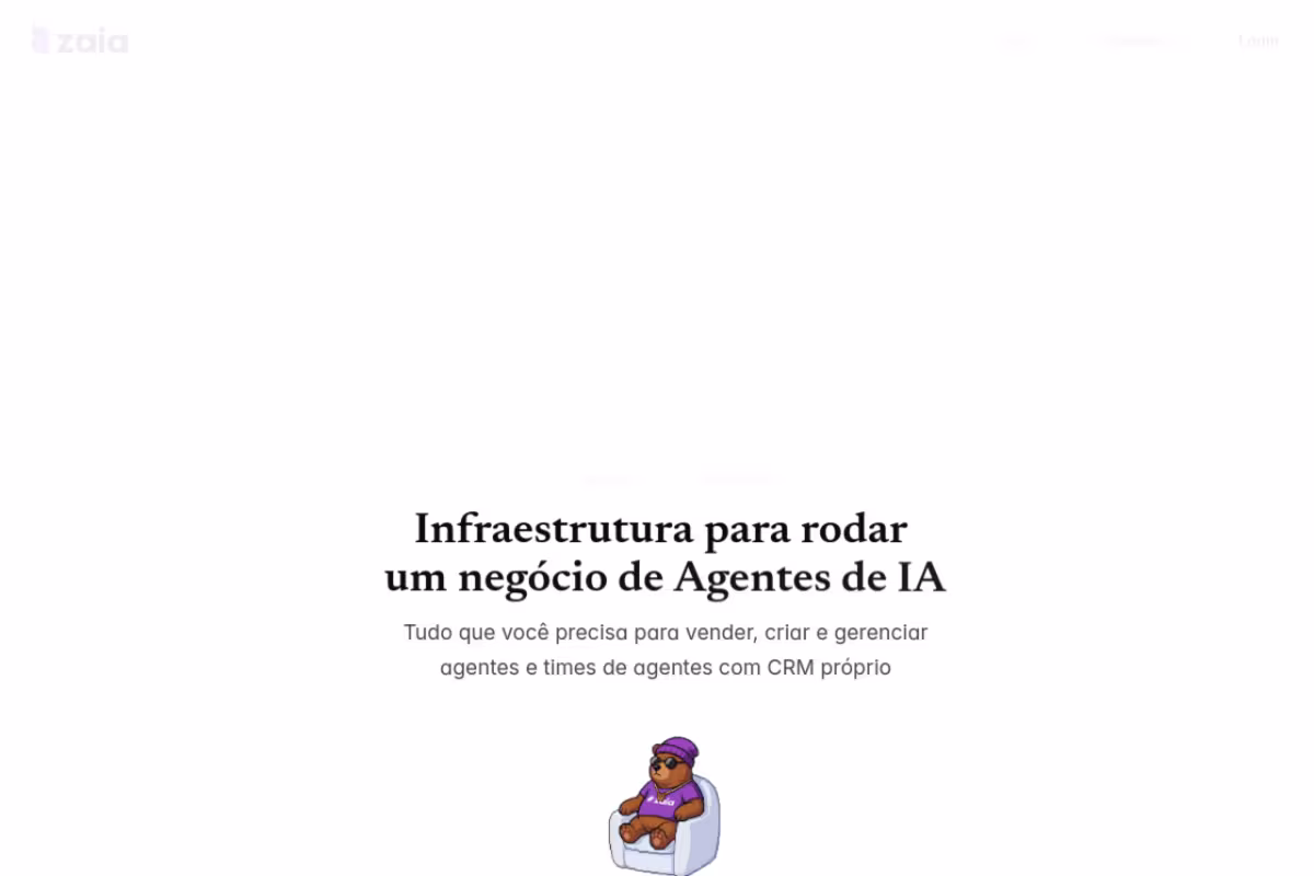 Zaia homepage screenshot