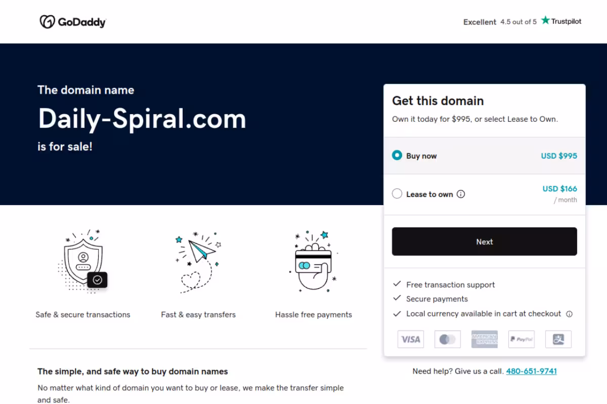 Daily Spiral homepage screenshot