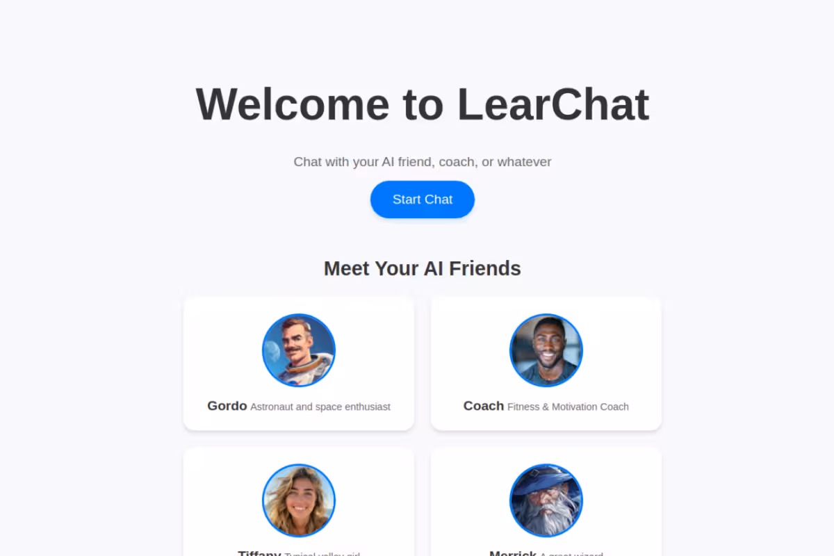 LearChat homepage screenshot