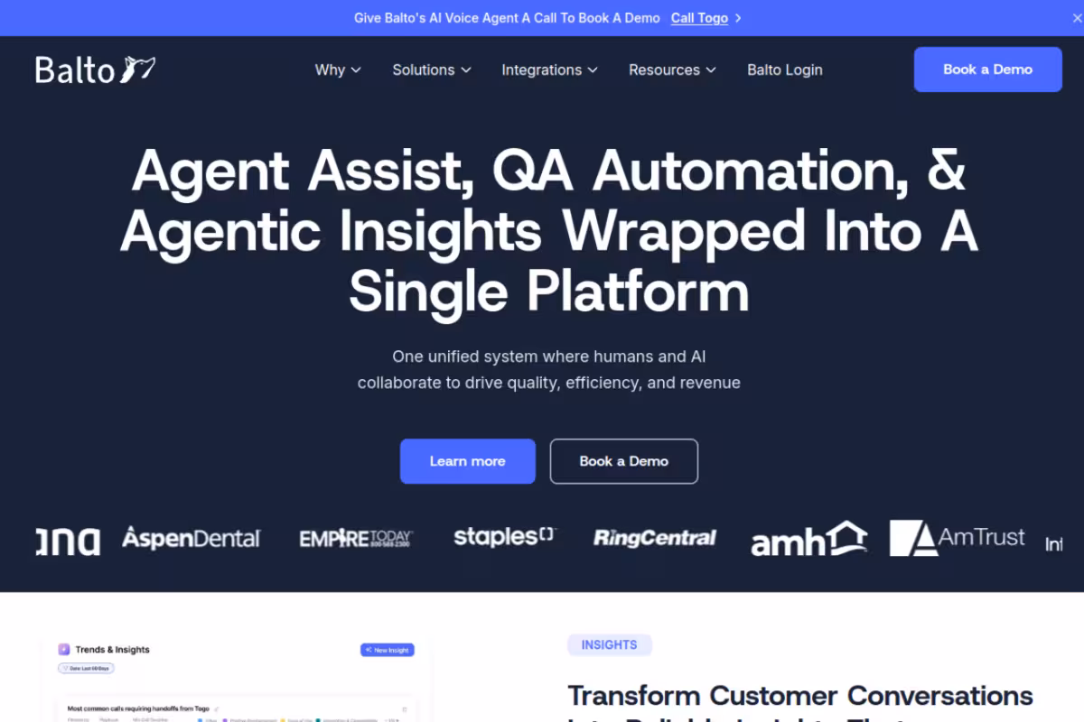Balto homepage screenshot