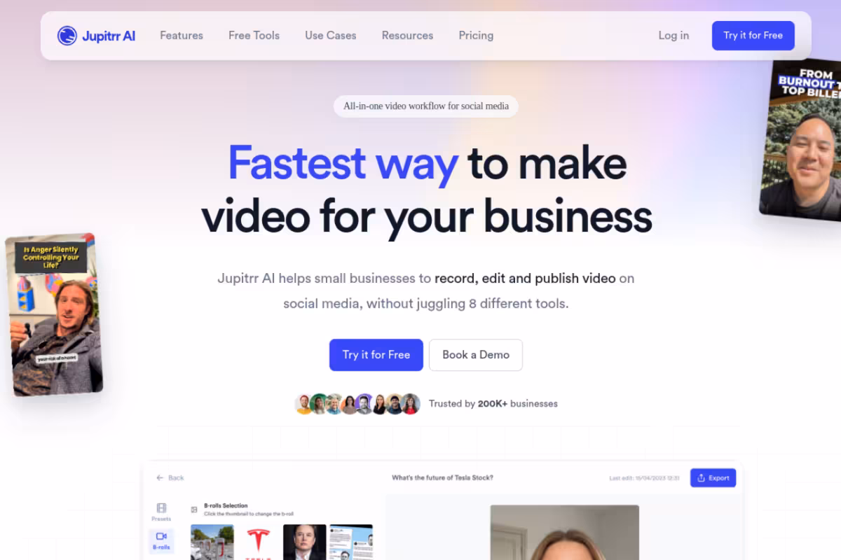Jupitrr homepage screenshot