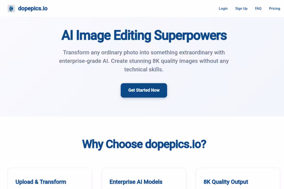 dopepics.io homepage screenshot