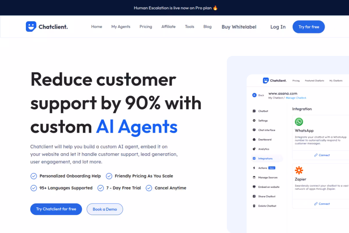 Chatclient homepage screenshot