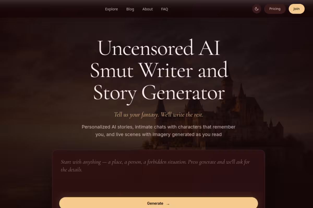 SmutFinder homepage screenshot