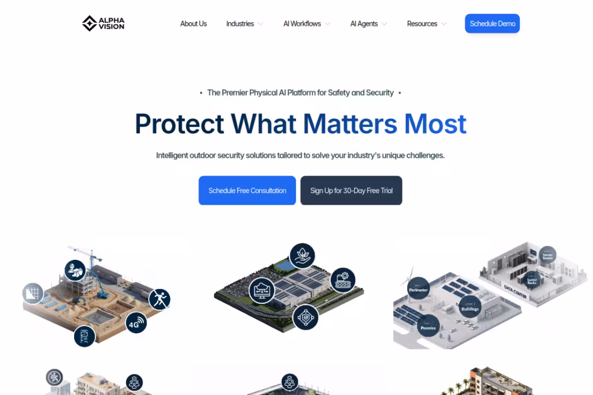 Alpha Vision homepage screenshot