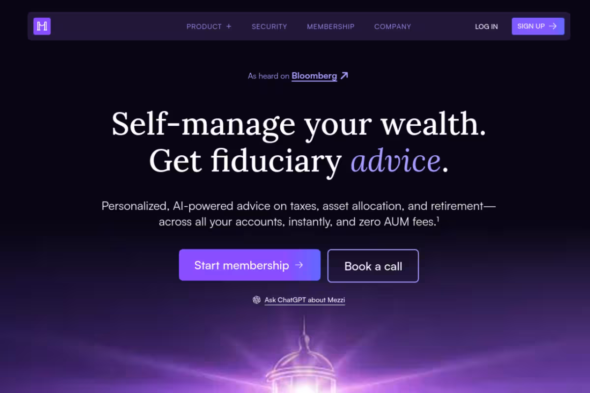 Mezzi homepage screenshot