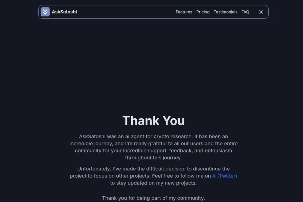 AskSatoshi homepage screenshot