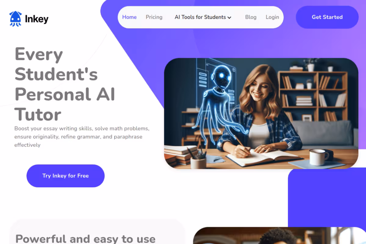 Inkey.ai homepage screenshot