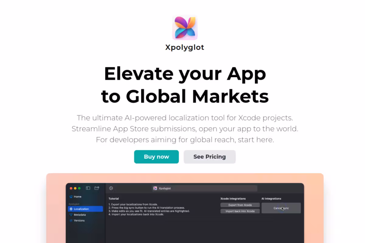 Xpolyglot homepage screenshot