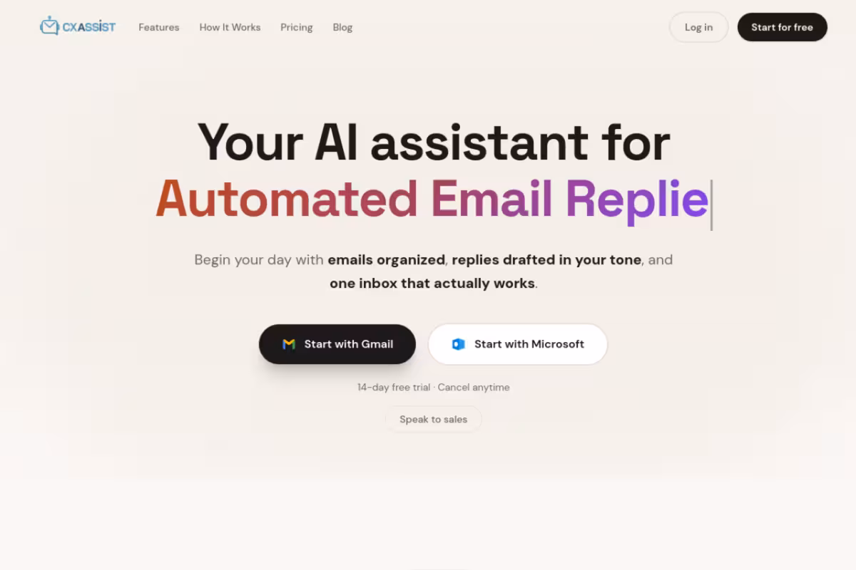 CXassist homepage screenshot