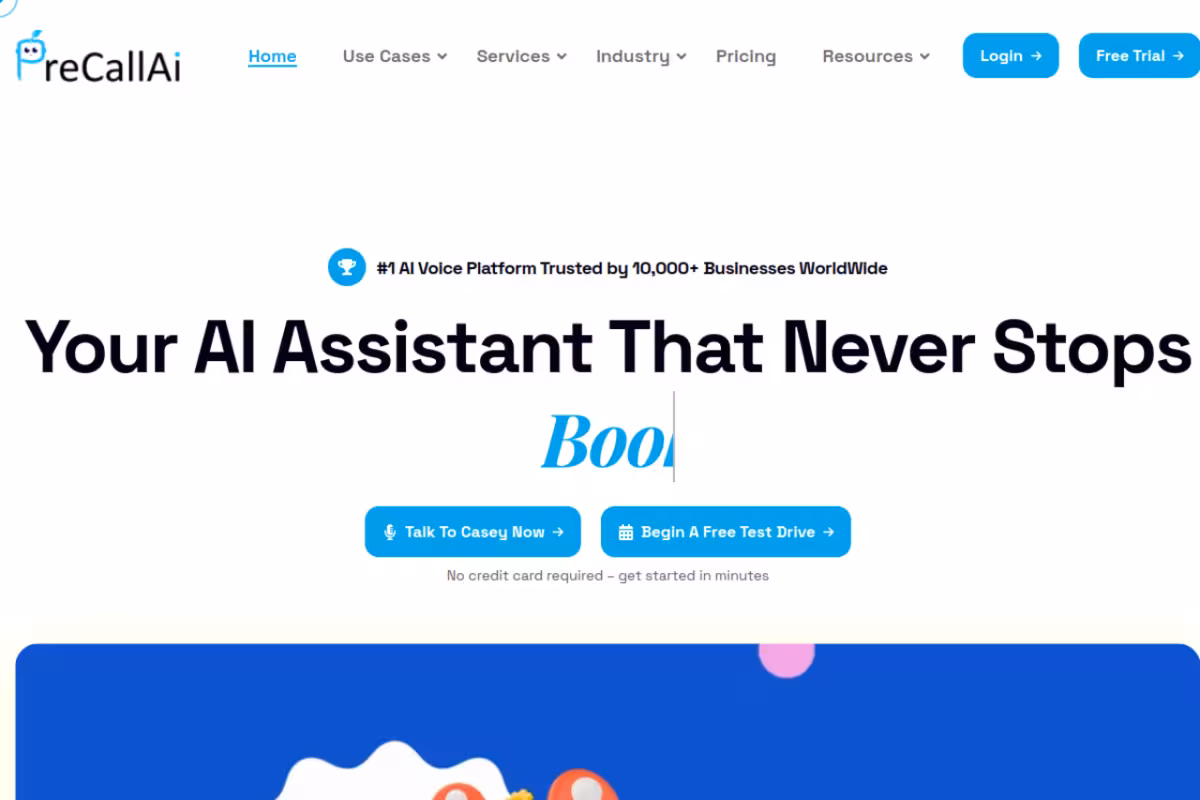 PreCallAI homepage screenshot
