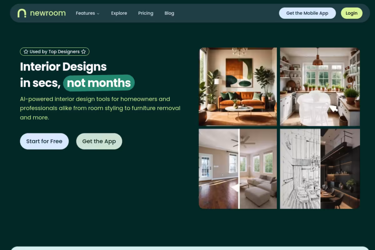 NewRoom.io homepage screenshot