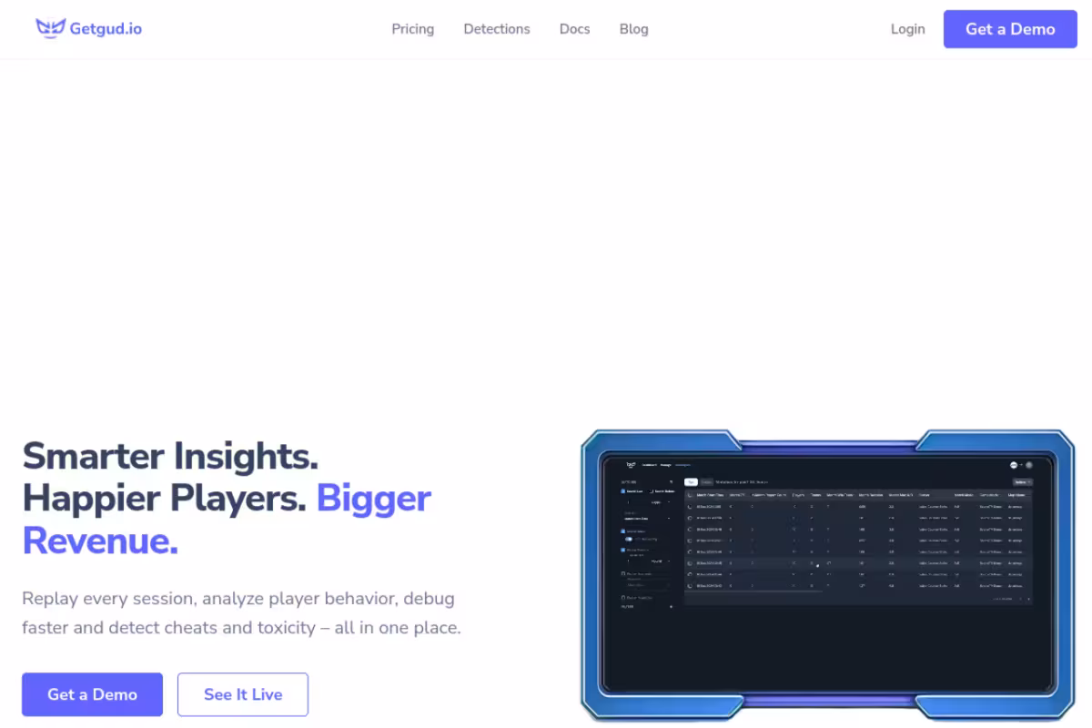 Getgud.io homepage screenshot