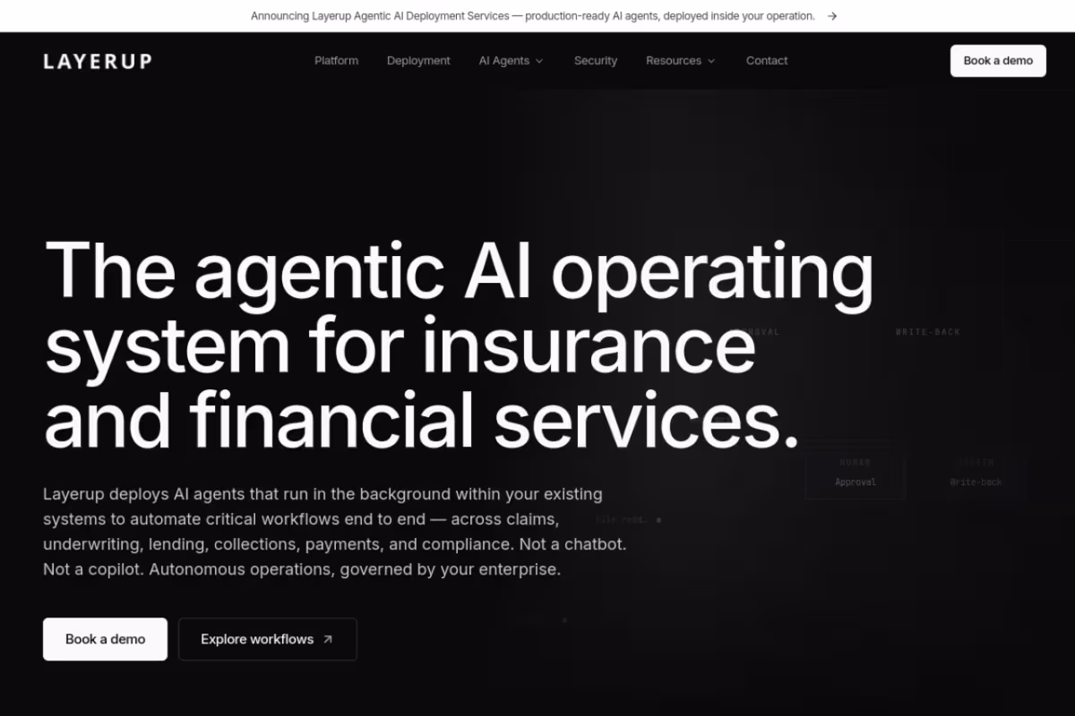 Layerup homepage screenshot