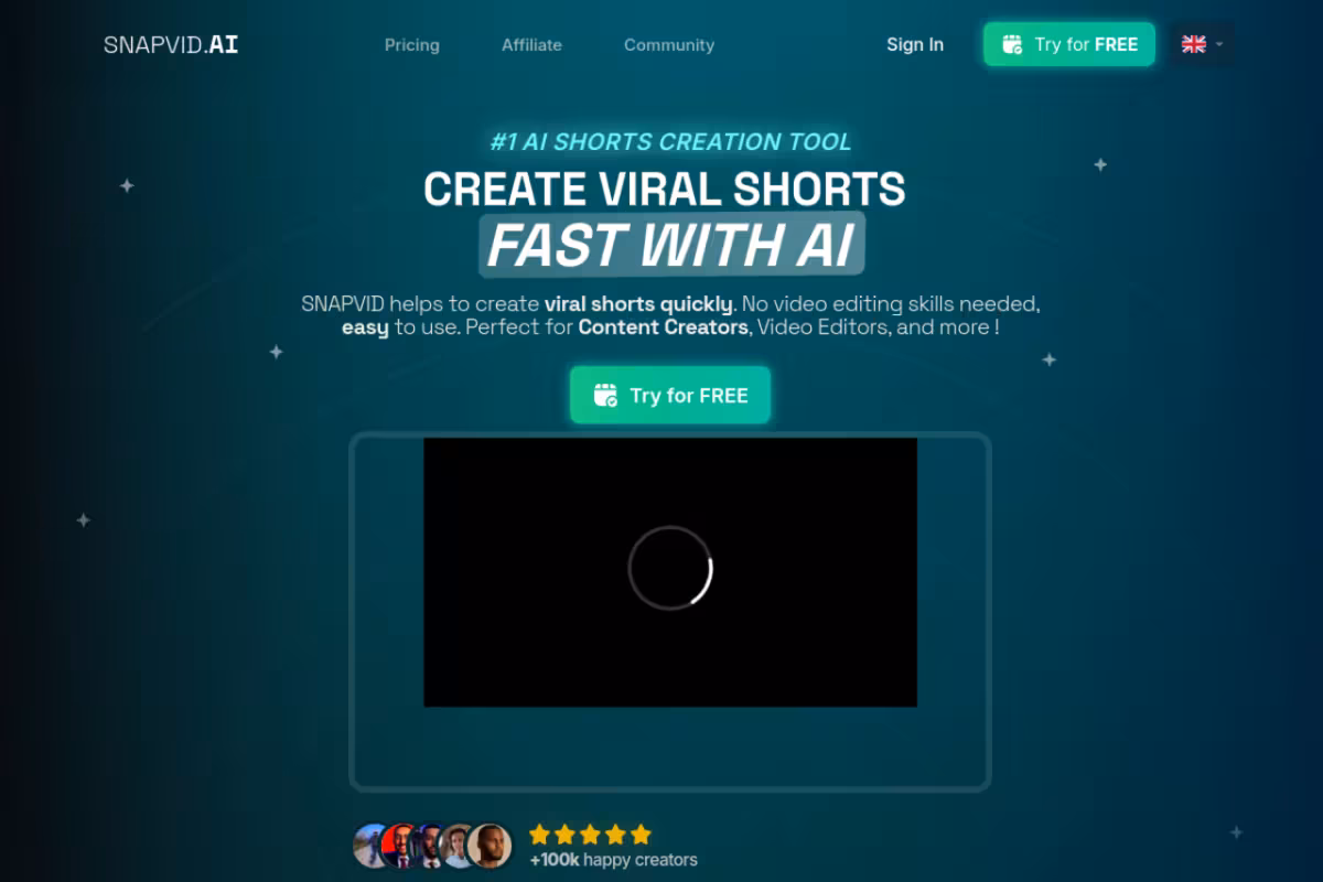 SNAPVID.AI™ homepage screenshot