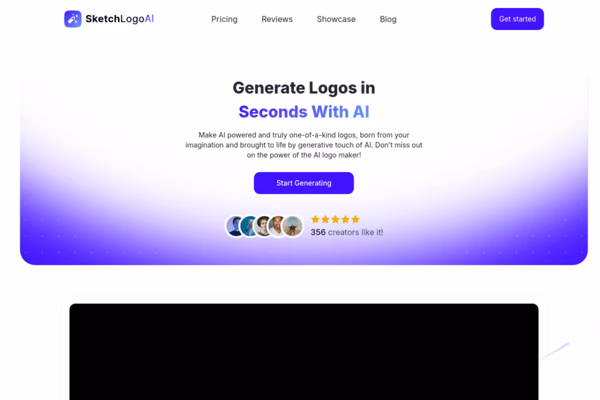 Sketch Logo AI homepage screenshot