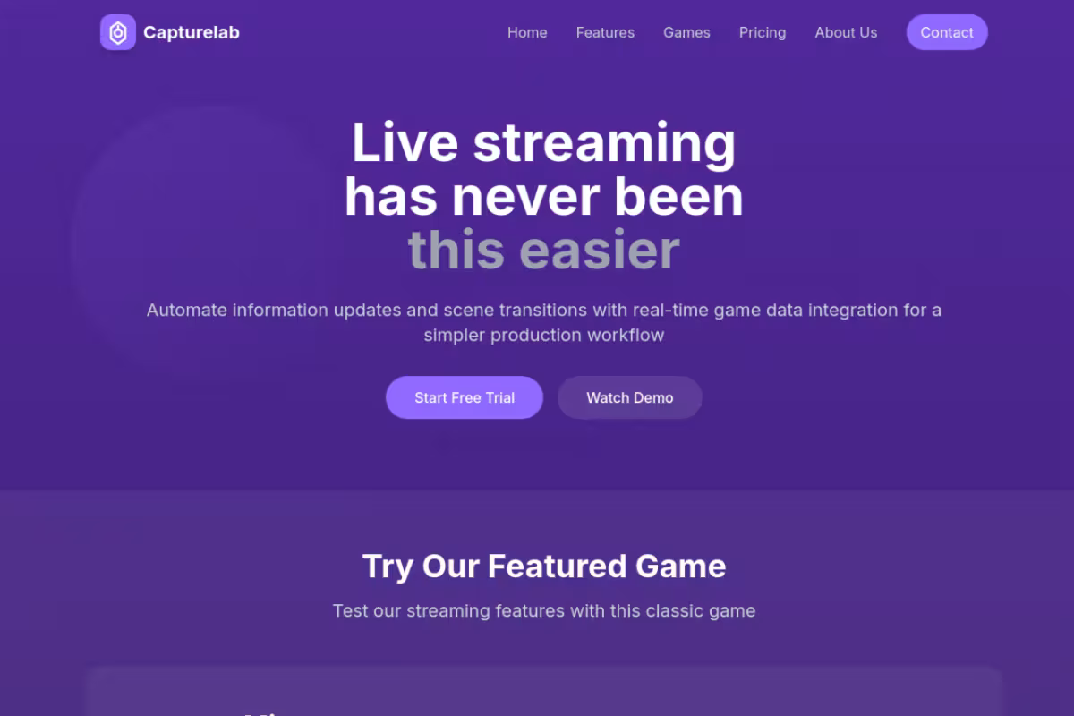 Capturelab homepage screenshot