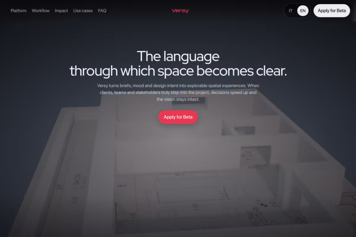 Versy AI homepage screenshot