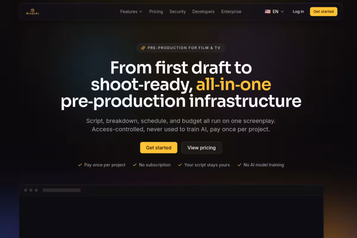 Rivet AI homepage screenshot