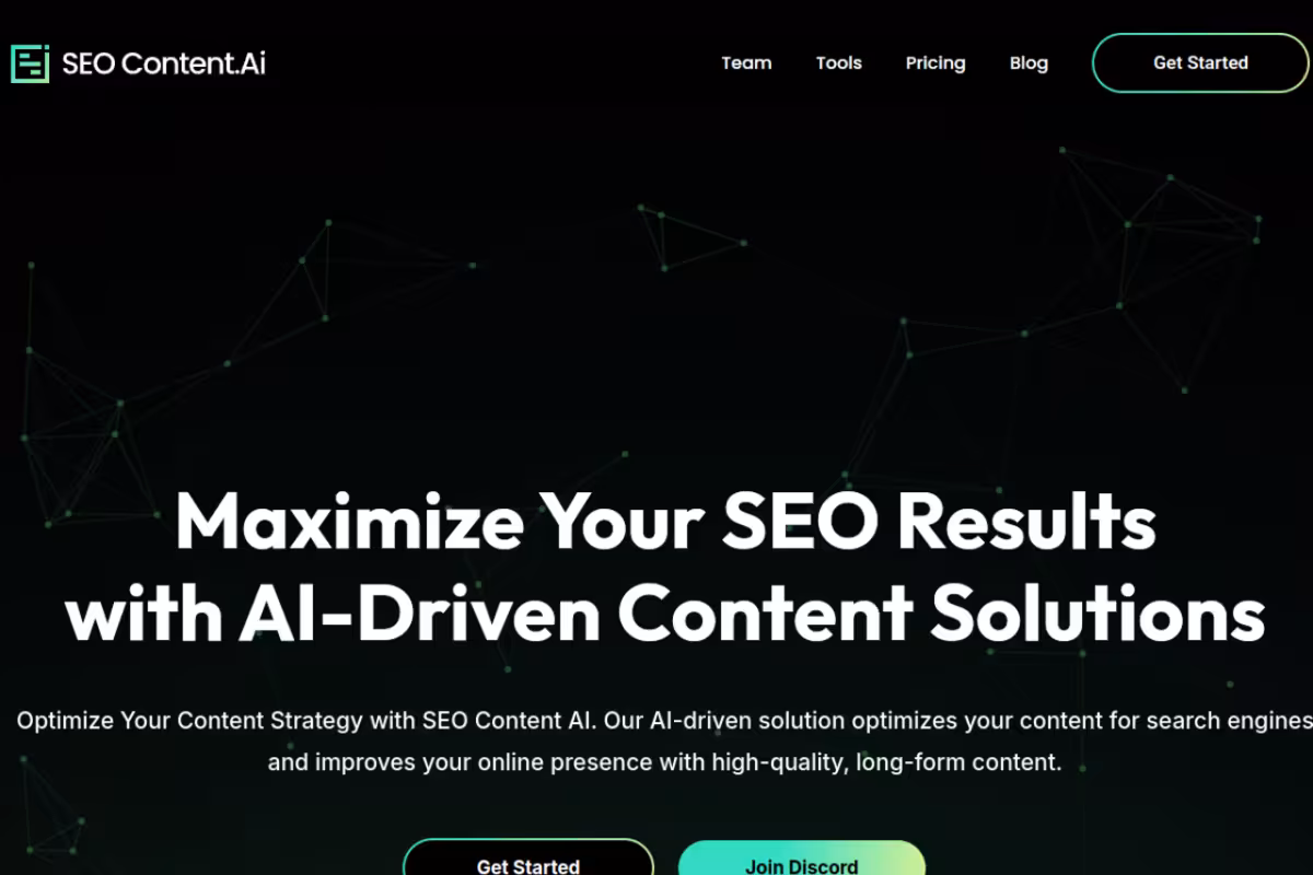 SEO Content AI homepage screenshot