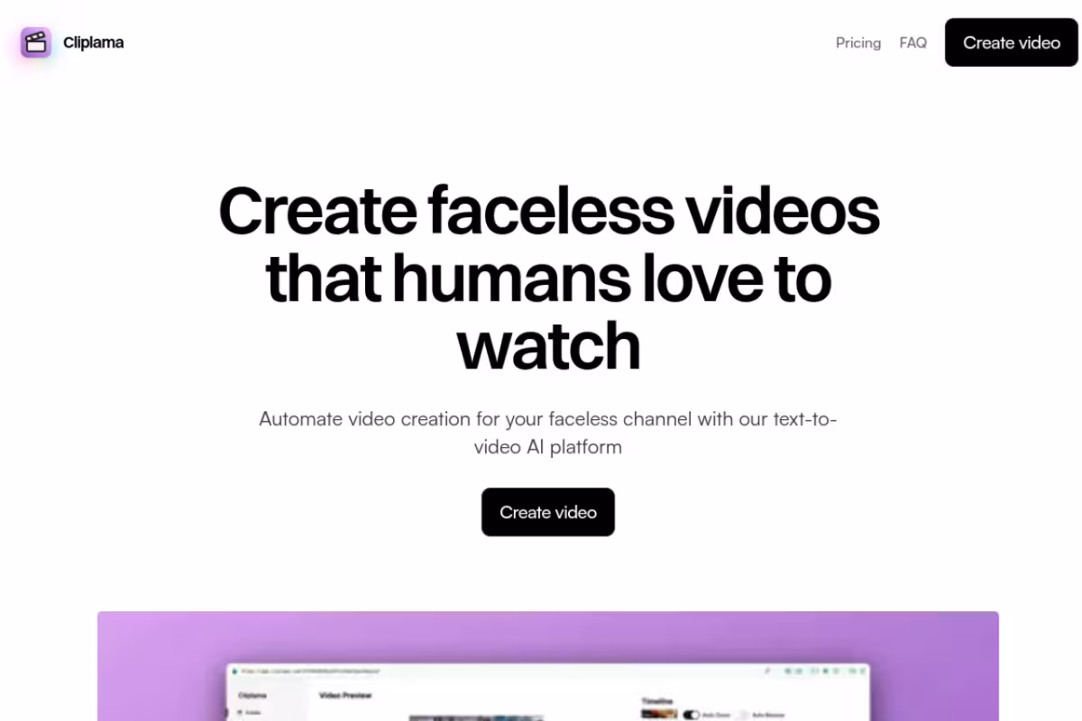 Cliplama homepage screenshot