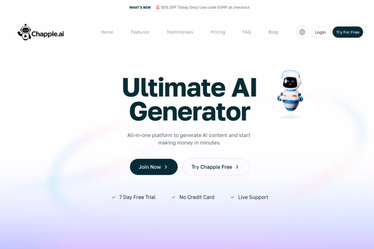 Chapple homepage screenshot