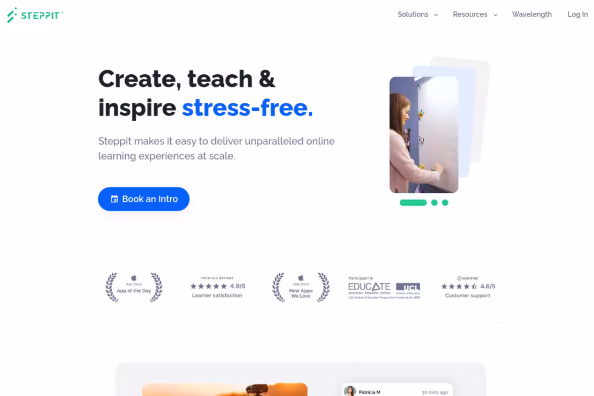 Steppit homepage screenshot