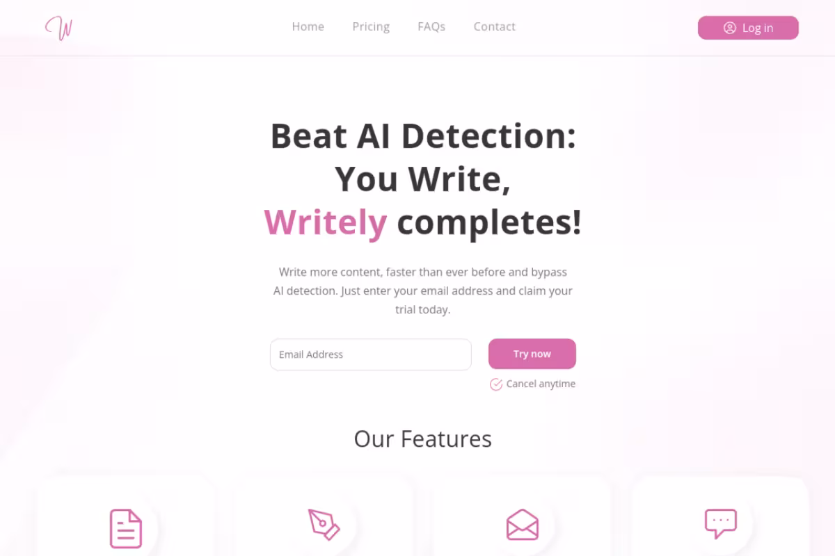 Writelyai homepage screenshot