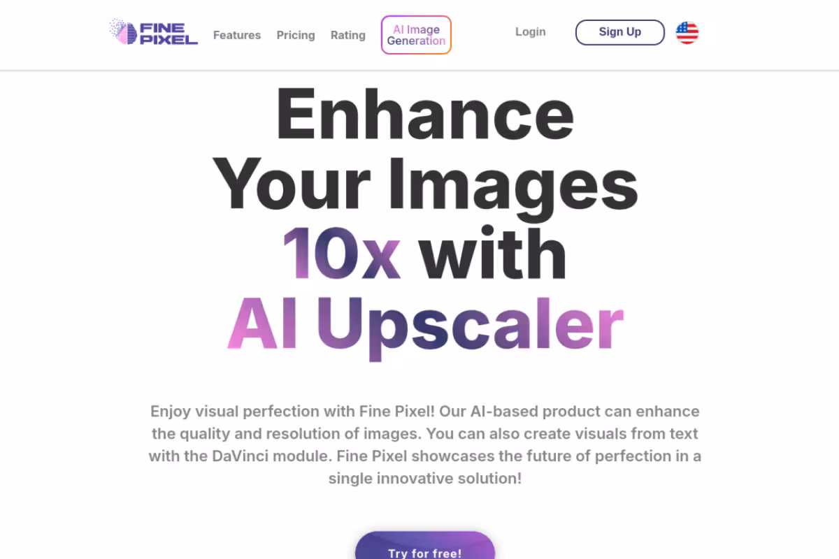 Fine Pixel homepage screenshot