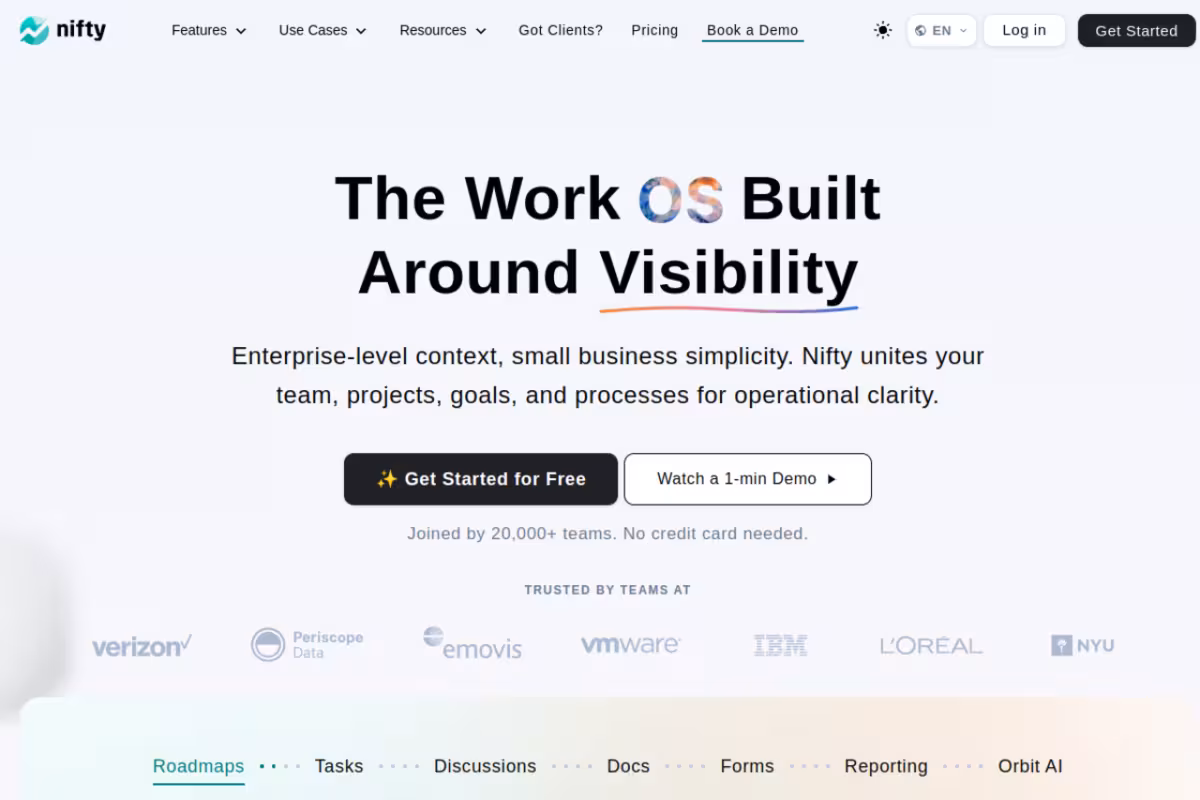 Nifty™ homepage screenshot