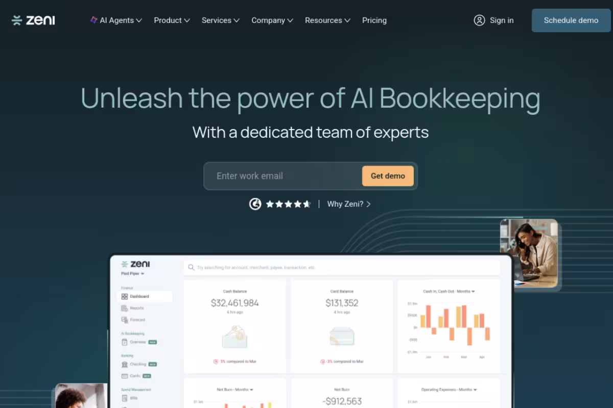 Zeni homepage screenshot