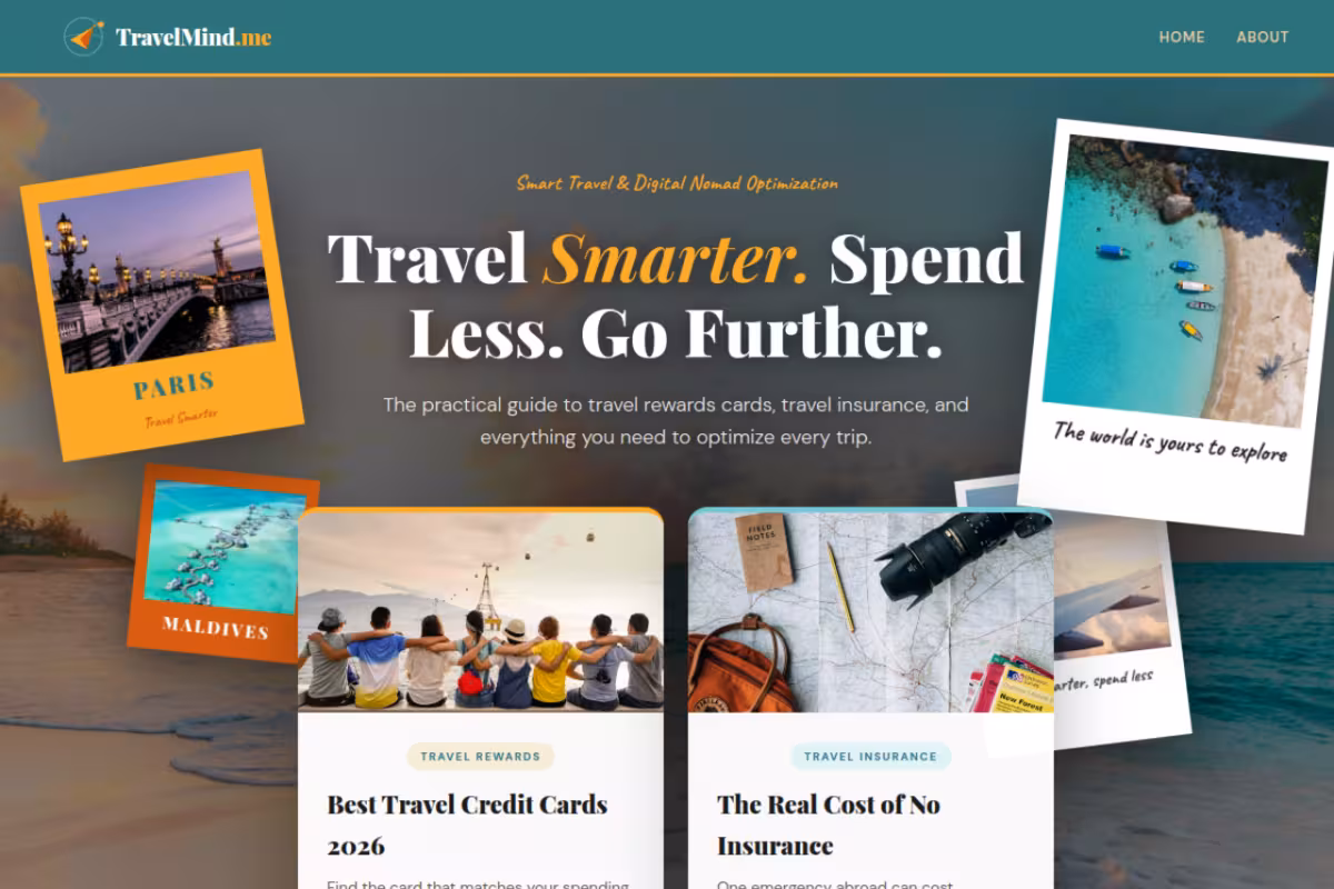 TravelMind.me homepage screenshot