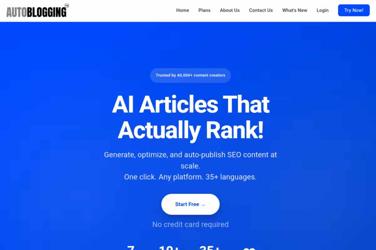 Autoblogging.ai homepage screenshot