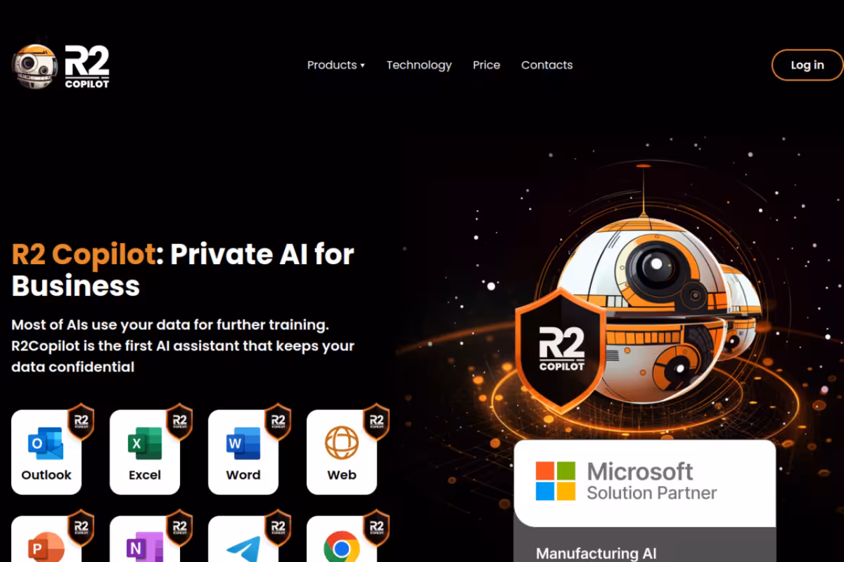 R2 Copilot homepage screenshot