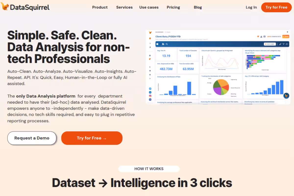 DataSquirrel.ai homepage screenshot