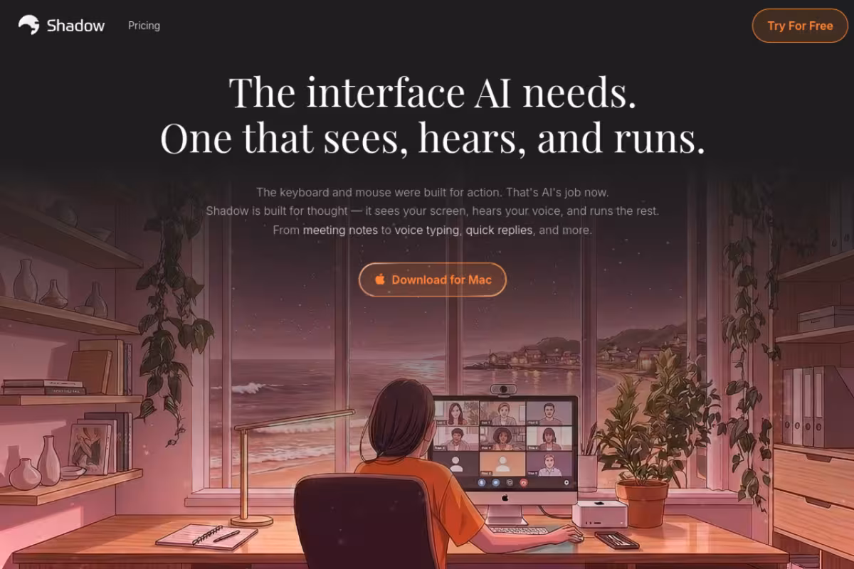 ShadowDo homepage screenshot