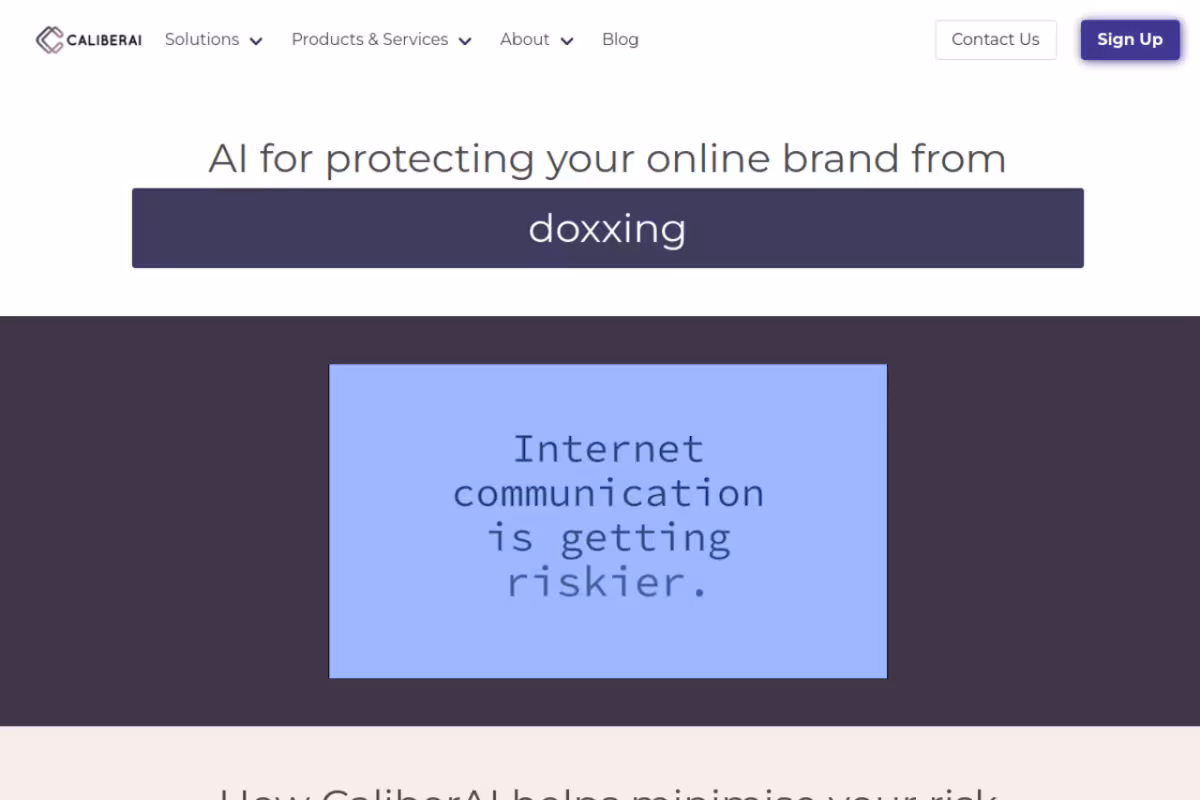 CaliberAI homepage screenshot