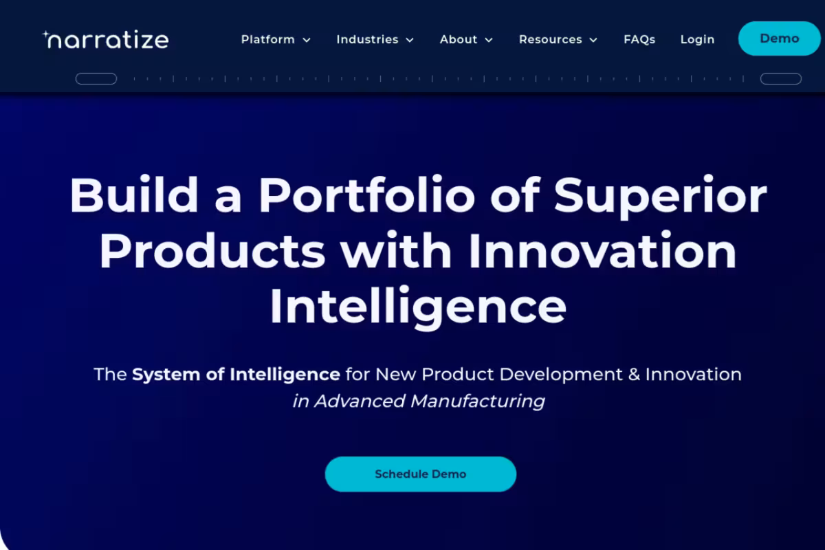 Narratize homepage screenshot