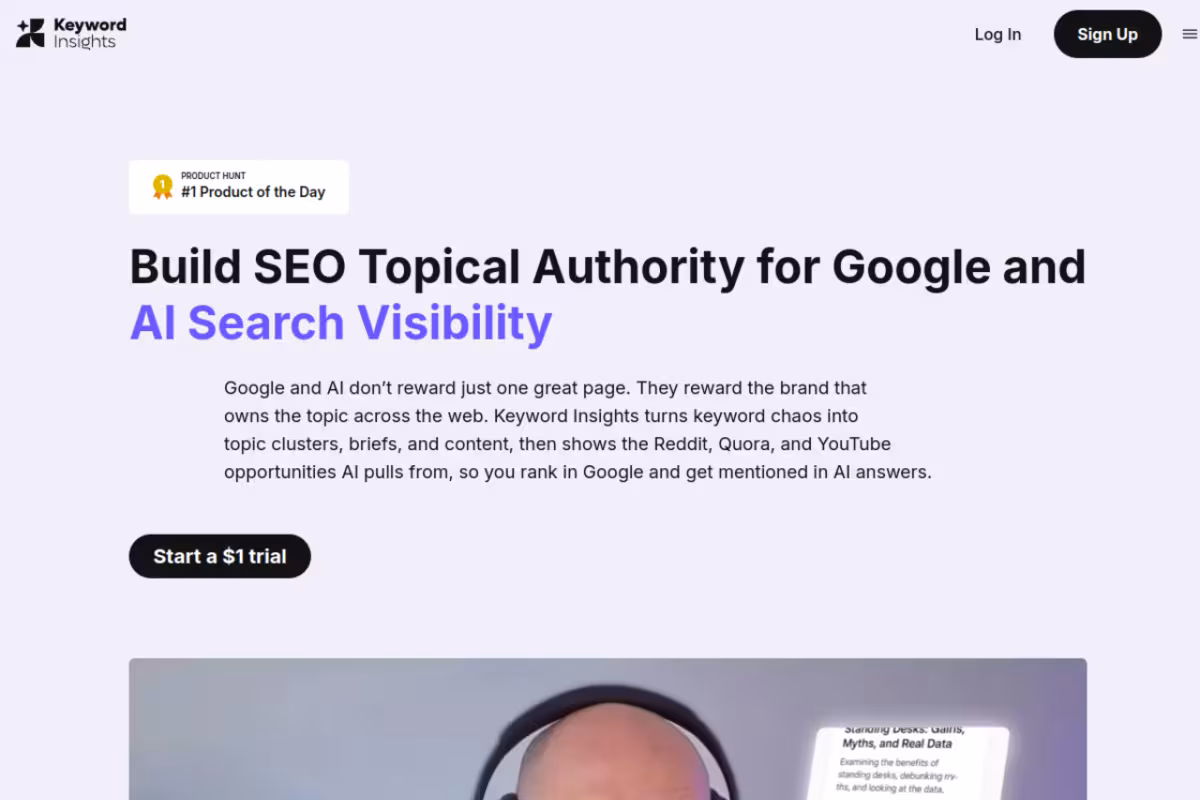 Keyword Insights homepage screenshot