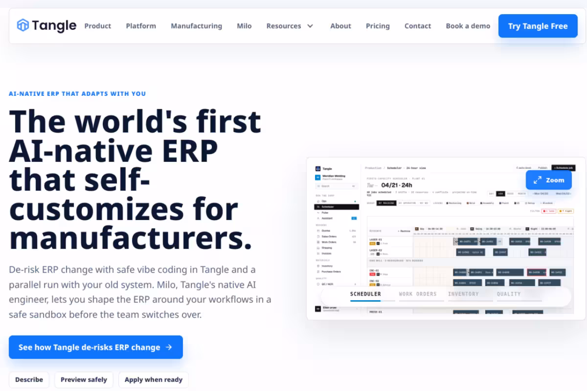 Tangle homepage screenshot