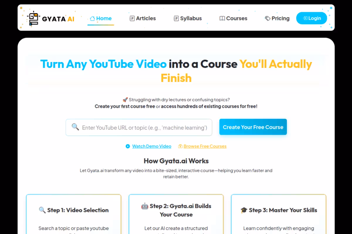 Gyata.Ai homepage screenshot
